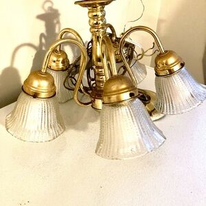 Elegant Gold and Glass Chandelier